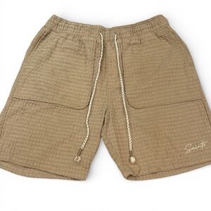 Saints Studio Tan Embroidered Men's Waffle Shorts 2XL